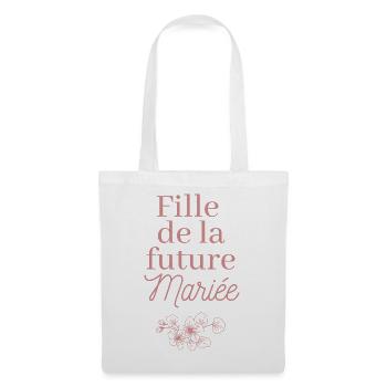 Fille future Mariée. EVJF Team future mariée - Sac en tissu - blanc - Devant