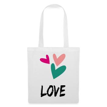 LIEBE. PAAR. GERADE VERHEIRATET. Junggesellinnenabschied. VALENTINSTAG. - Stoffbeutel - Weiß - Vorne