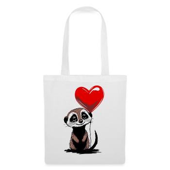 Meerkat Heart Balloon - Heartful Creatures - Tote Bag - white - Front