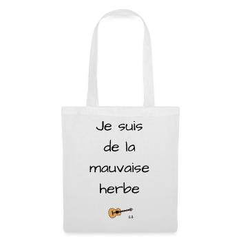 Georges Brassens la mauvaise herbe - Sac en tissu - blanc - Devant
