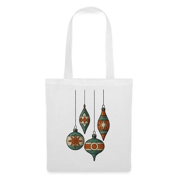 Weihnachtskugeln - Frohe Weihnachten - Stoffbeutel - Weiß - Vorne
