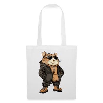 Hamster Cool Winter - Stoffbeutel - Weiß - Vorne