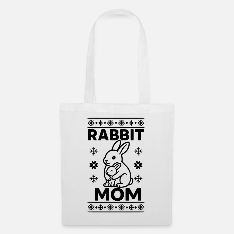 rabbit mom kaninchen mama  - Stoffbeutel - Weiß