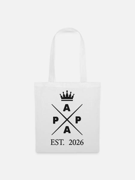 Papa est 2026 - Stoffbeutel - Weiß