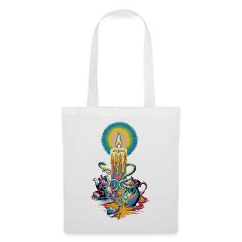 Faith Light Candle Retro Spirit Design - Sac en tissu - blanc - Devant