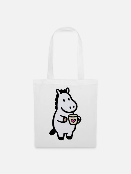 HerzHippo Kaffee Begleiter - Stoffbeutel - Weiß