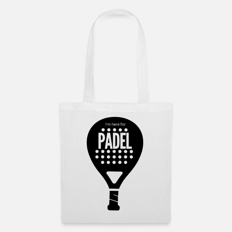 Padel Fokus Dunkles Motiv - Stoffbeutel - Weiß