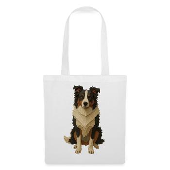 Layered Paper Collie - Tote Bag - white - Front