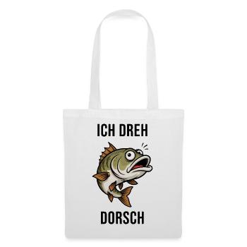 Ich Dreh Dorsch Angeln Fisch Humor Spruch - Stoffbeutel - Weiß - Vorne