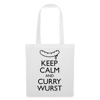 Reste calme et Curry Sausage - Sac en tissu - blanc - Devant