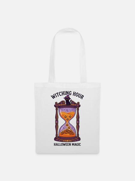 Magische Halloween-Sanduhr - Stoffbeutel - Weiß