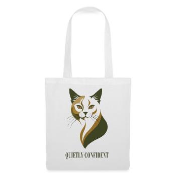 Quietly Confident – Selbstbewusste Katze - Stoffbeutel - Weiß - Vorne