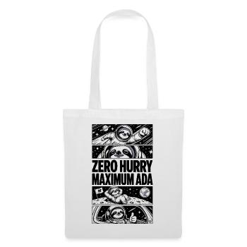 Zero Hurry Maximum Nada – Weltraumfaultier - Stoffbeutel - Weiß - Vorne