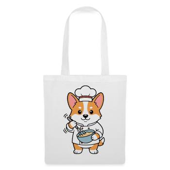 Süßer Corgi-Koch Koch lustiger Hund Bäckerküche - Stoffbeutel - Weiß - Vorne