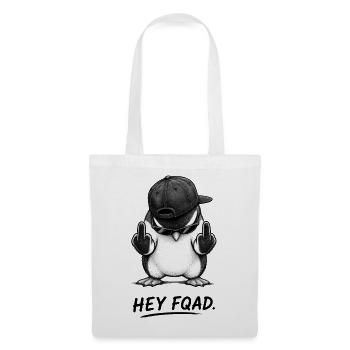 FQAD Penguin – Frecher Pinguin mit Attitüde - Stoffbeutel - Weiß - Vorne