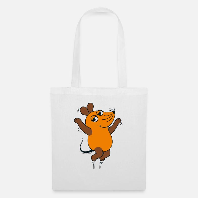 Die Maus springt - Stoffbeutel - Weiß