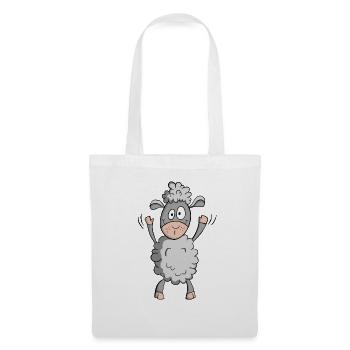 Süßes lustiges Schaf… Comic Geschenk - Stoffbeutel - Weiß - Vorne