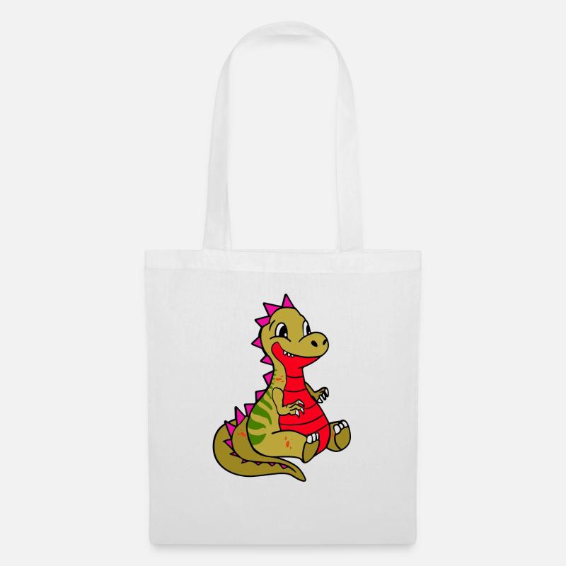 Dinosaurier Kinder Design - Stoffbeutel - Weiß