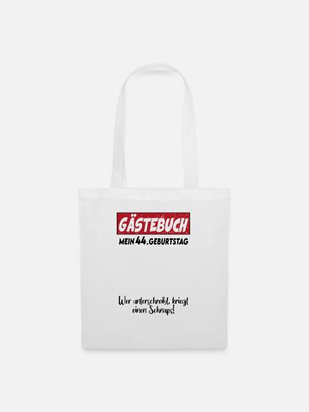 Geburtstag Gästebuch 44 Unterschrift Birthday - Stoffbeutel - Weiß
