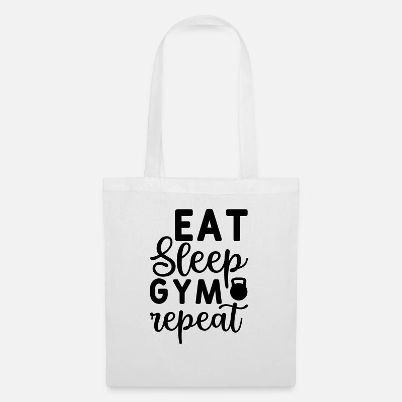 17 eat sleep gym repeat - Stoffbeutel - Weiß