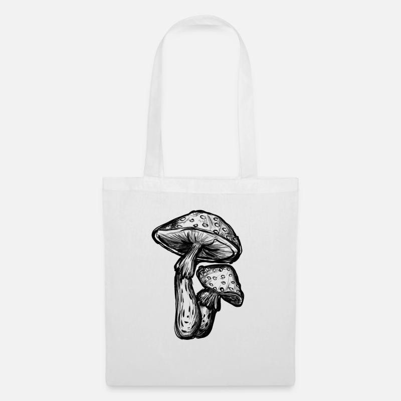 Toadstools Illustration - Tote Bag - white