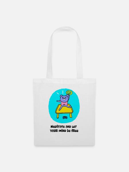 meditieren - Stoffbeutel - Weiß