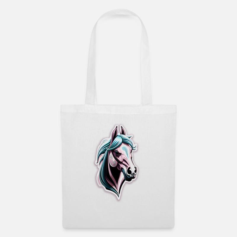 Pferd von der Prinzessin - Stoffbeutel - Weiß