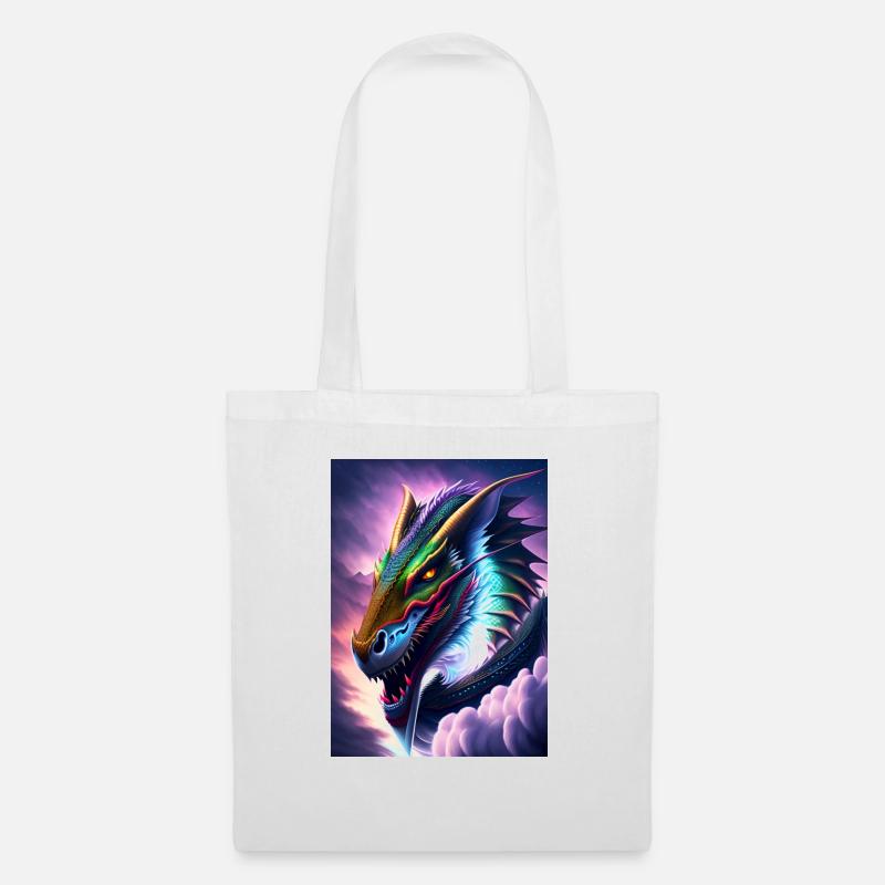 Drache - Stoffbeutel - Weiß