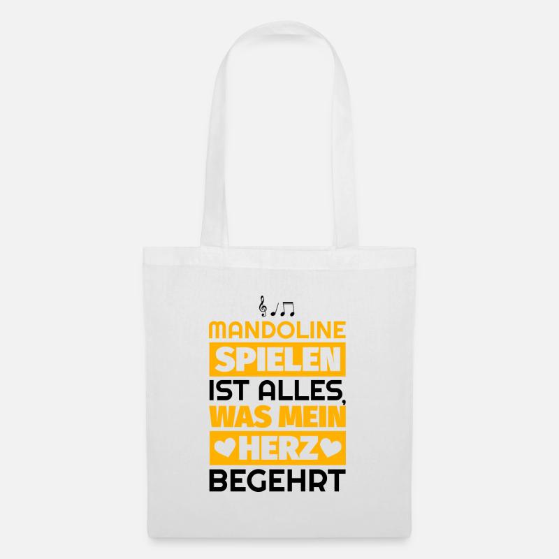Mandoline Geschenke - Stoffbeutel - Weiß