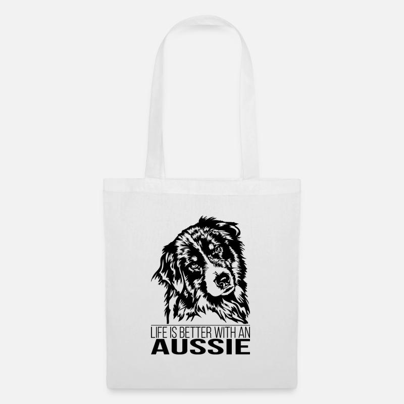 AUSSIE life is better Australian Shepherd Wilsigns - Stoffbeutel - Weiß