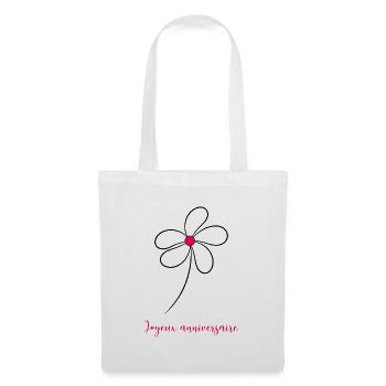 JOYEUX ANNIVERSAIRE. HAPPY BIRTHDAY. ANNIVERSAIRE. - Sac en tissu - blanc - Devant