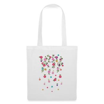 Roses, tendrils, flowers, illustration, red, floral, colorful - Tote Bag - white - Front