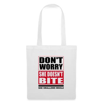 Don't worry she doesn't bite dogs funny sayings - Tote Bag - white - Front