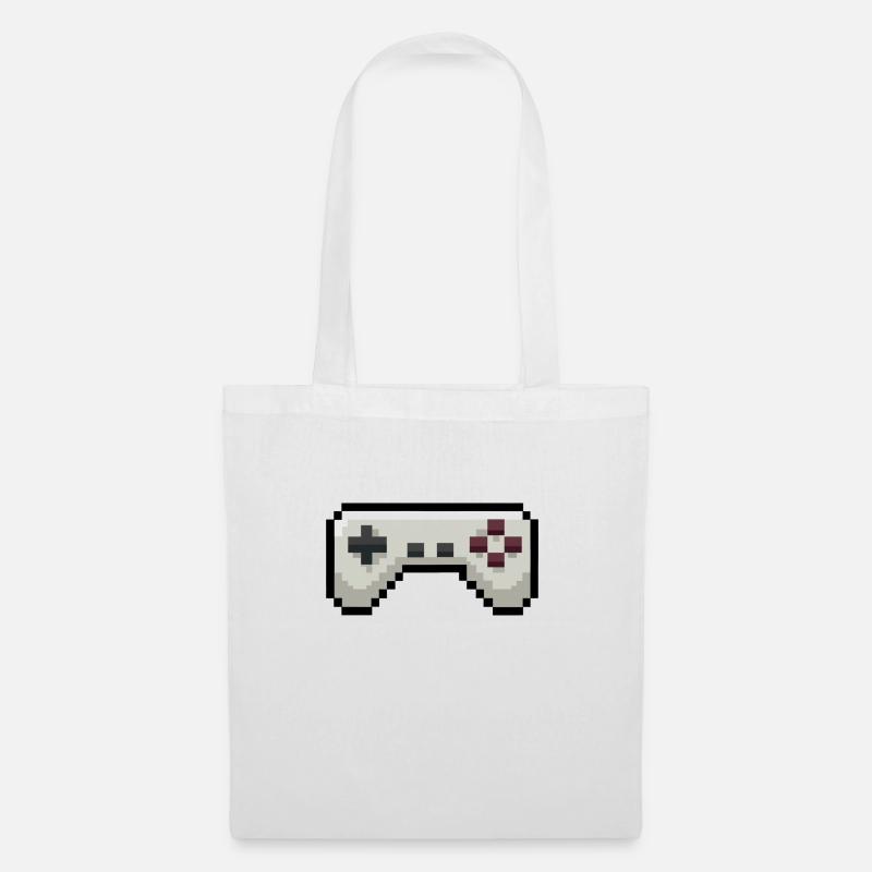 Pixelart Gamecontroller Gaming - Stoffbeutel - Weiß