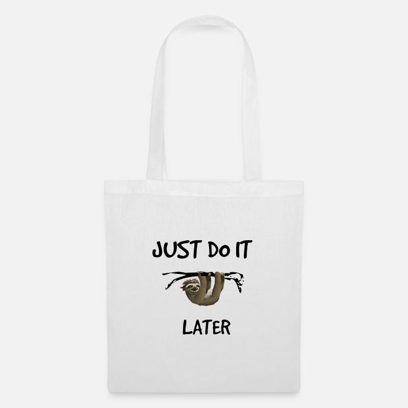Just do it later - Faultier - Stoffbeutel - Weiß