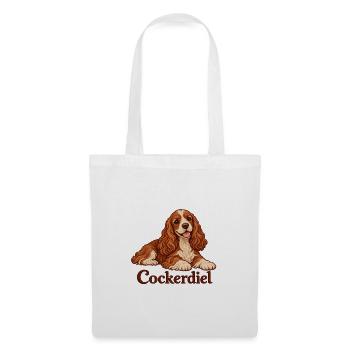 Cocker Spaniel Kuschelportrait - Stoffbeutel - Weiß - Vorne