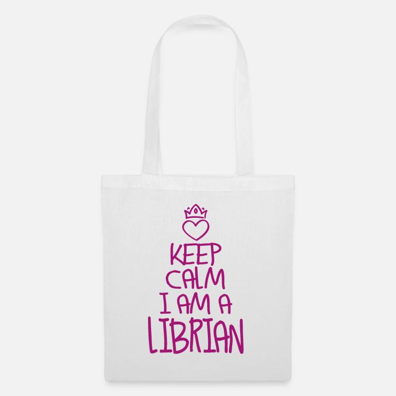Keep Calm Bibliothekar cool Bibliothekar Geschenk - Stoffbeutel - Weiß