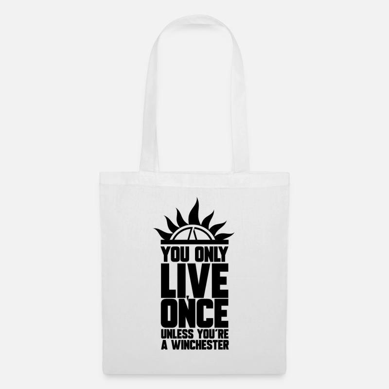 LIVE ONCE, GESCHENK - Stoffbeutel - Weiß