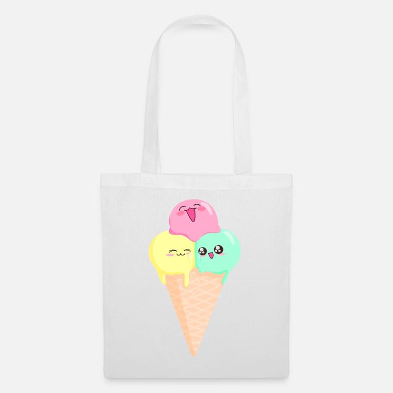 niedliches Eis Sommer Kawaii - Stoffbeutel - Weiß
