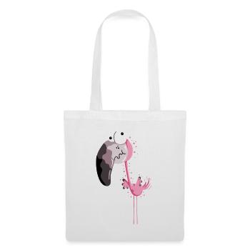 Flamant rose drôle - Comique - cadeau - Sac en tissu - blanc - Devant
