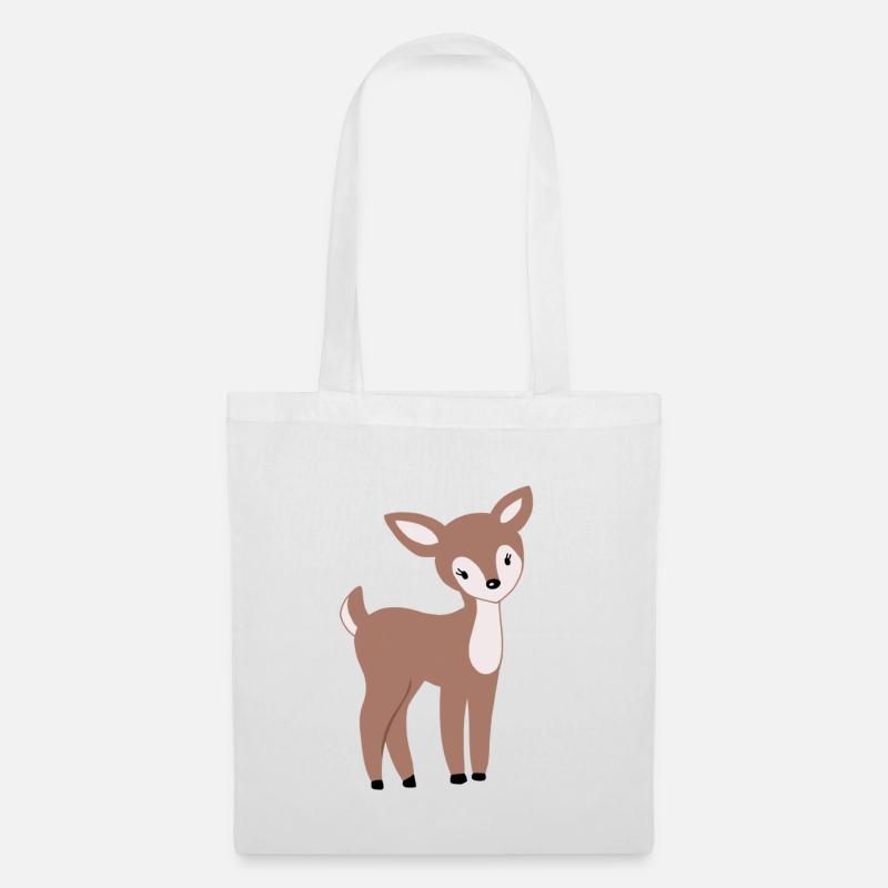 Süßes Rehkitz Bambi - Stoffbeutel - Weiß