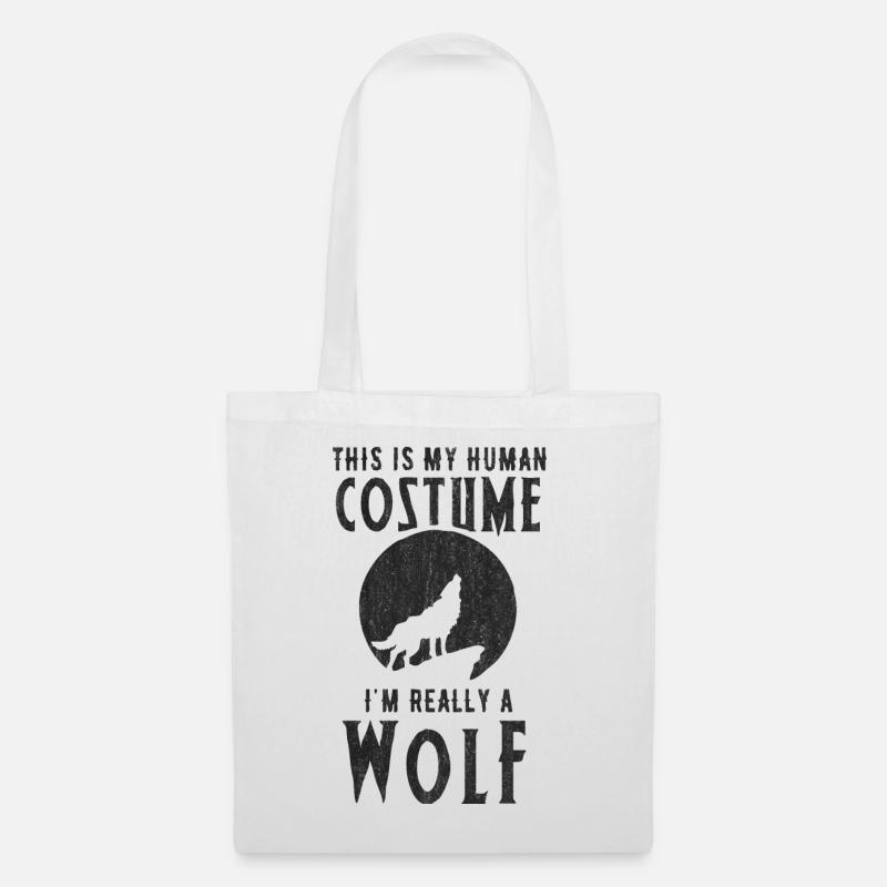 Wolf, Wölfe, Wolfshund, Werwolf, Einsamer Wolf - Stoffbeutel - Weiß