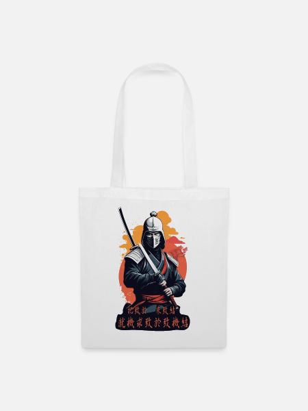 Samurai, Weg des Krieger - Stoffbeutel - Weiß