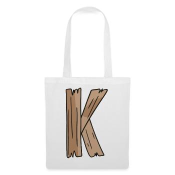 Letter K Wood Wooden Letter Name - Tote Bag - white - Front