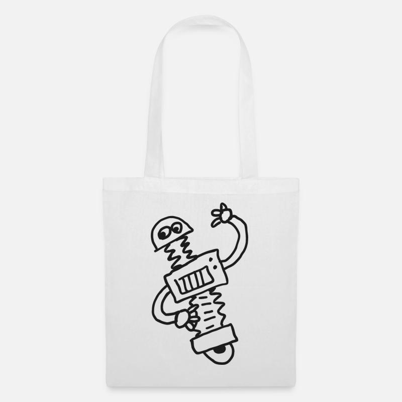 Spiral Cable Robot Drawing - Tote Bag - white