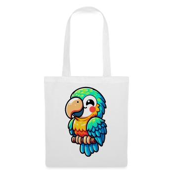 Perroquet - Sac en tissu - blanc - Devant