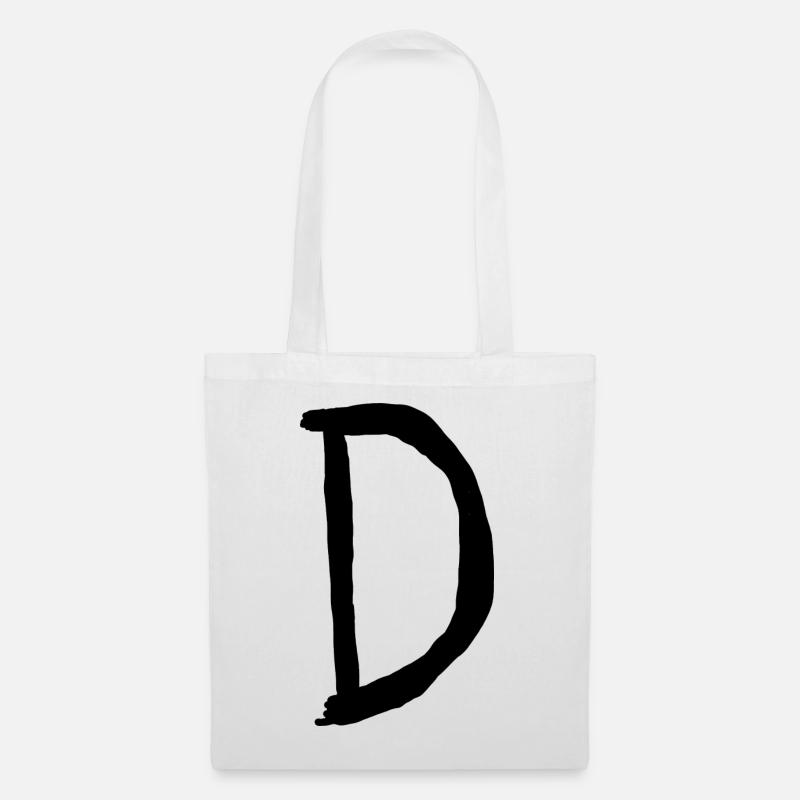 Buchstaben D - Stoffbeutel - Weiß