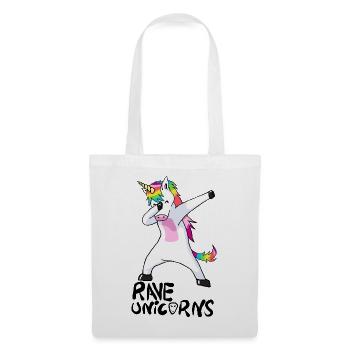 Logo Rave Unicorns Black Text - Stoffbeutel - Weiß - Vorne