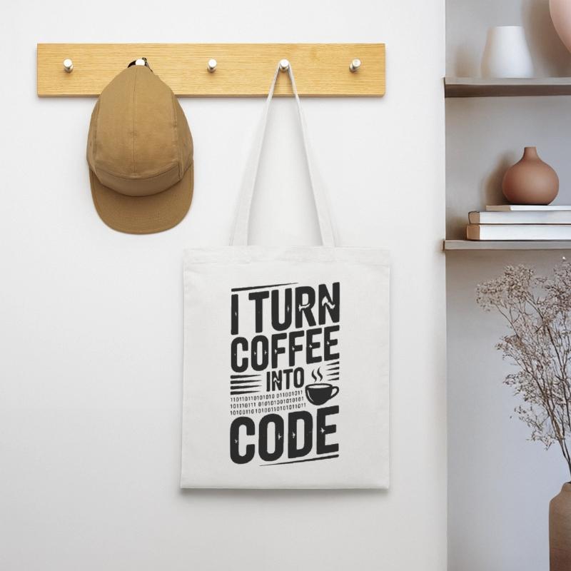 Je transforme le café en code Sac en tissu