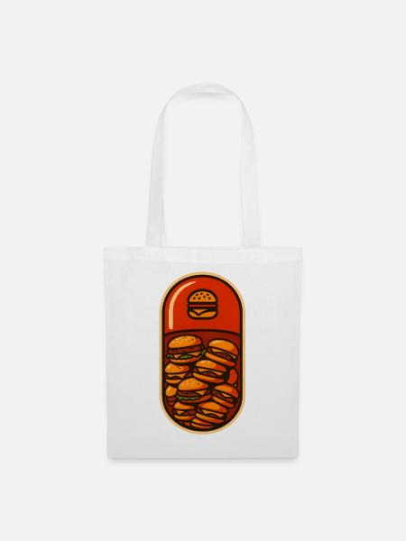 Lustiges Hamburger Stack Lover Design - Stoffbeutel - Weiß